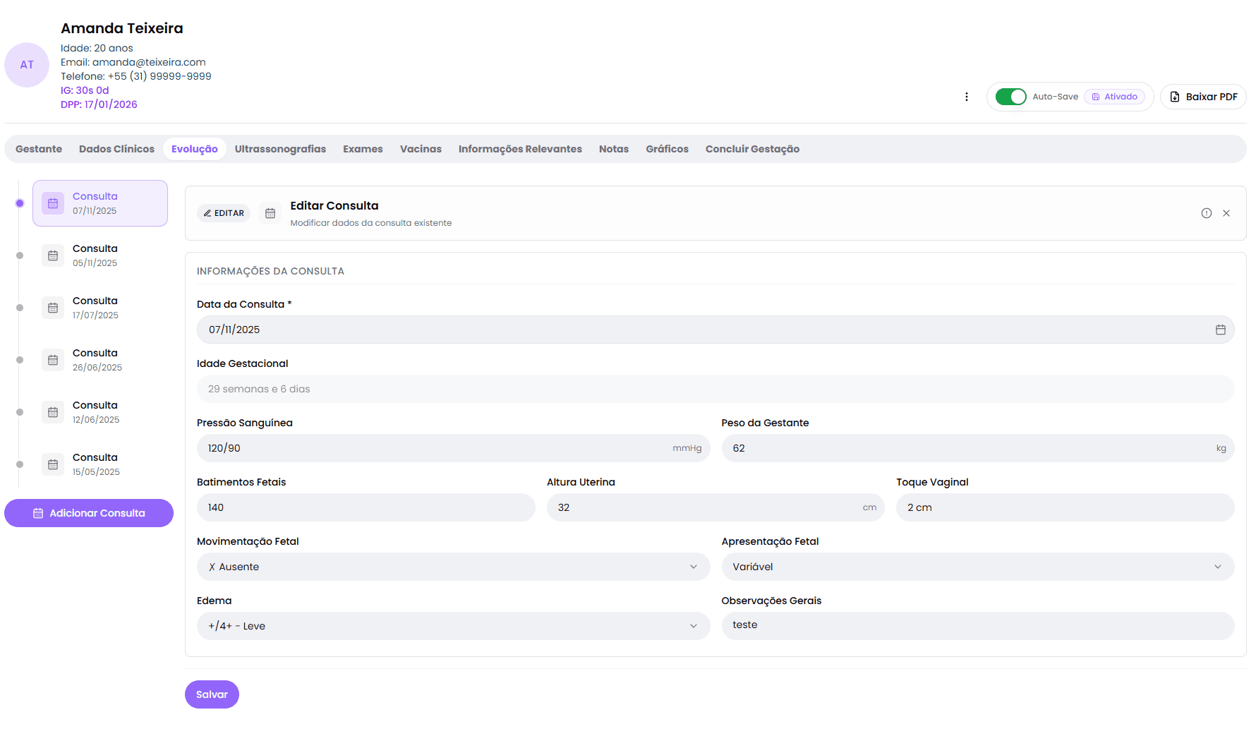 Aba Evolução: Acompanhe o Histórico Completo de Consultas